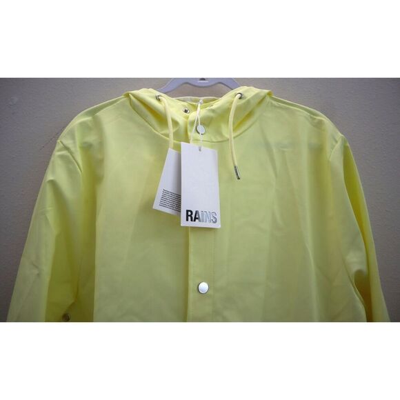 RAINS 12010 Unisex Sz M Straw Yellow Shell Waterproof Rain Jacket - Picture 3 of 14